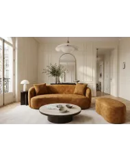 Canapé 2 Places 180 cm en Velours moutarde - MILANO | Mobili & Co