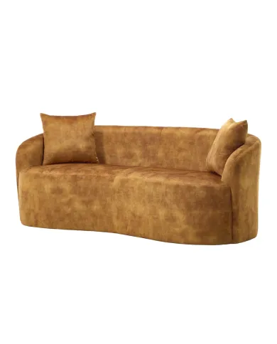 Canapé 2 Places 180 cm en Velours moutarde - MILANO | Mobili & Co