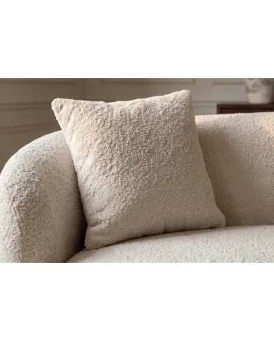 Canapé 2 Places 180 cm en Tissu Bouclé Beige - MILANO | Mobili & Co
