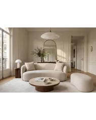 Canapé 2 Places 180 cm en Tissu Bouclé Beige - MILANO | Mobili & Co