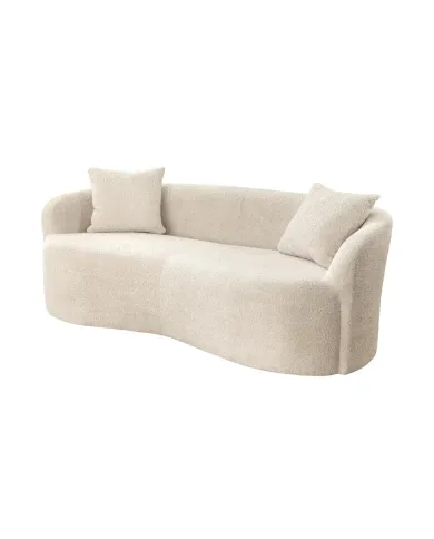 Canapé 2 Places 180 cm en Tissu Bouclé Beige - MILANO | Mobili & Co