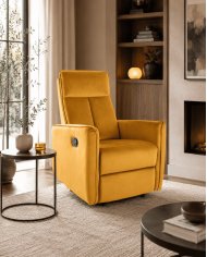 Fauteuil inclinable velours Inclinaison et Levage facile NOKI curry