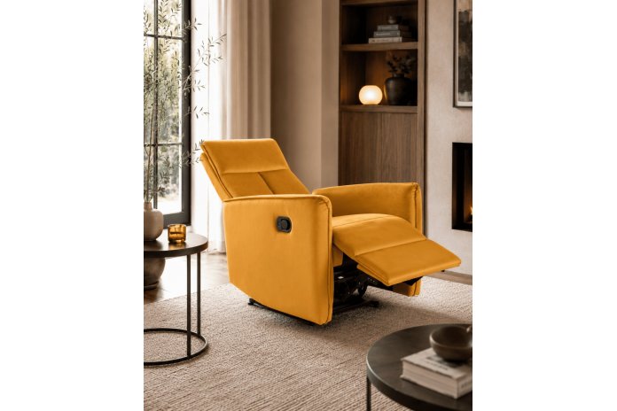 Fauteuil inclinable velours Inclinaison et Levage facile NOKI curry