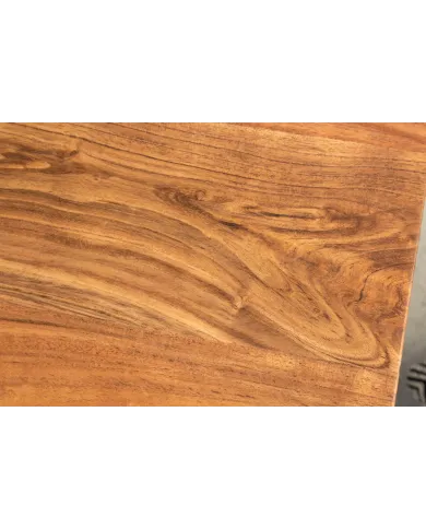 Table basse bois d'acacia 25 mm et pieds en X finition miel 120 cm AMMUT