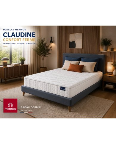 Matelas Claudine Mérinos 24cm – Confort Ferme, Fabriqué en France