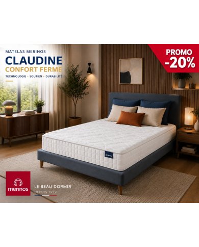 Matelas Claudine Mérinos 24cm – Confort Ferme, Fabriqué en France