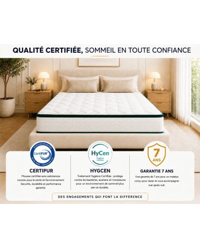 Matelas Farmastatic Pillow Top 27cm | Ressorts & Polysoff mémoire| Altera Mobilier