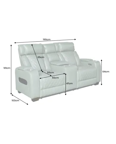 Fauteuil Cinéma Électrique 2 Places HOLLYWOOD