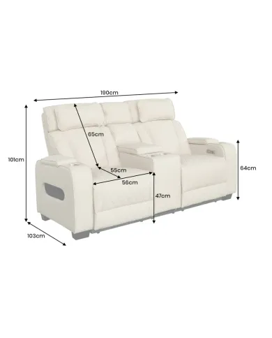 Fauteuil Cinéma Électrique 2 Places HOLLYWOOD