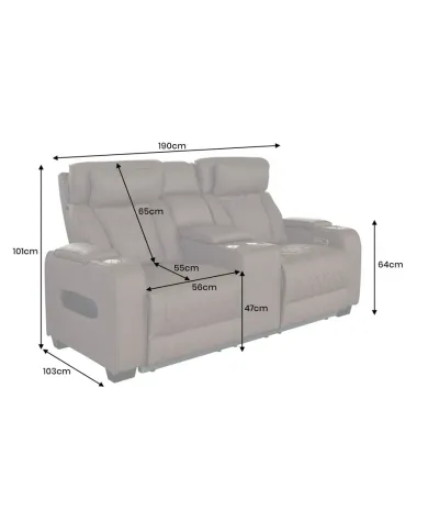 Fauteuil Cinéma Électrique 2 Places HOLLYWOOD