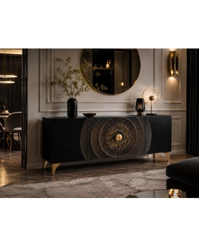 Buffet AMMONIS Manguier Massif & Doré 177cm | Altera Mobilier