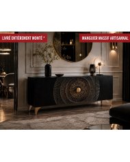 Buffet AMMONIS Manguier Massif & Doré 177cm | Altera Mobilier