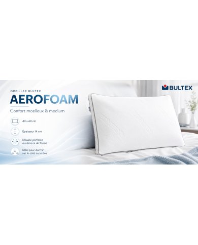Oreiller BULTEX Aerofoam 40x60 | Mémoire de Forme & Tencel | Altera Mobilier