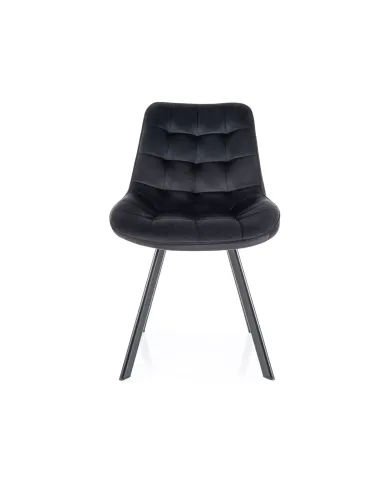 Chaise rotative à 180° avec pieds en métal en velours Monti