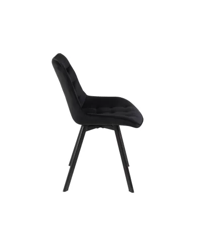 Chaise rotative à 180° avec pieds en métal en velours Monti
