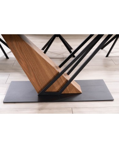 Table céramique 10 couverts  GENESE Noir cendre-frêne - Design puissant, robustesse extrême, capacité XL