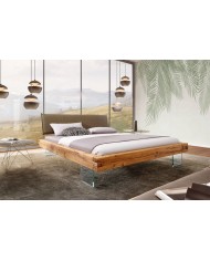 Lit Chêne Sauvage Massif & Pieds Verre Trempé Prestige | Mobili & Co