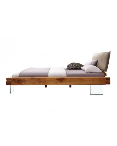Lit Chêne Sauvage Massif & Pieds Verre Trempé Prestige | Mobili & Co