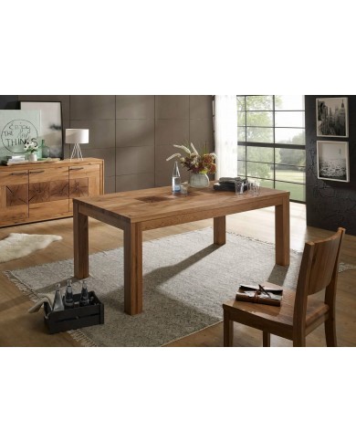Table Massive 160x90 - 6 convives - chêne sauvage huilé - Collection Intemporel1211