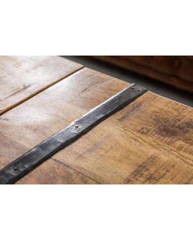 Table basse coffre bar en bois massif de manguier naturel 100 cm Cavisto