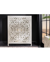 Buffet haut manguier massif teinté blanc 140 cm ORIENT WOOD