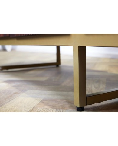 Meuble TV style rétro en bois de manguier 160 cm BELMOND