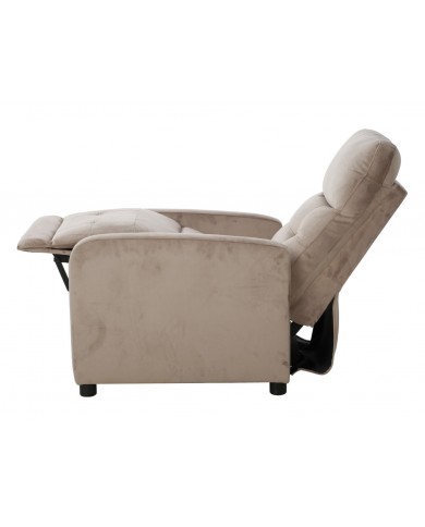 Fauteuil Inclinable manuel Tissu Velours Beige Bluvel 40 - Lotus