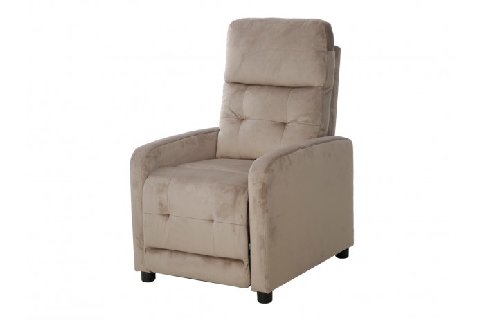 Fauteuil Inclinable manuel Tissu Velours Beige Bluvel 40 - Lotus