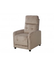 Fauteuil Inclinable manuel Tissu Velours Beige Bluvel 40 - Lotus