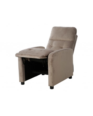 Fauteuil Inclinable manuel Tissu Velours Beige Bluvel 40 - Lotus