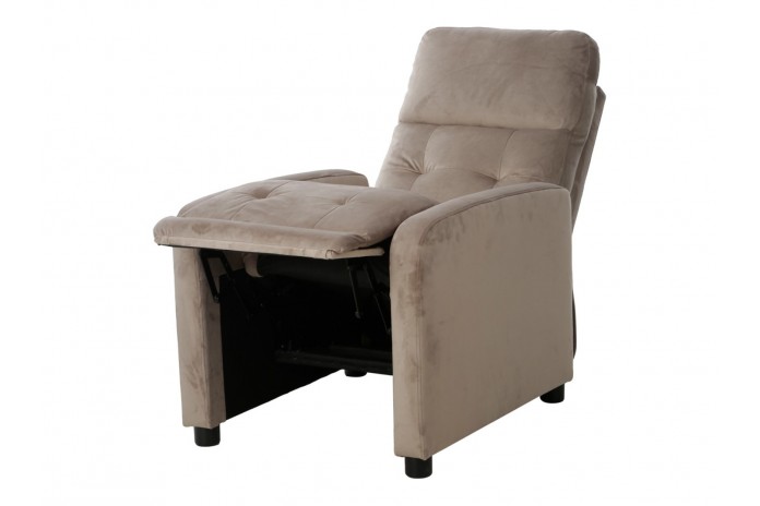 Fauteuil Inclinable manuel Tissu Velours Beige Bluvel 40 - Lotus