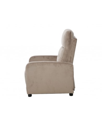 Fauteuil Inclinable manuel Tissu Velours Beige Bluvel 40 - Lotus