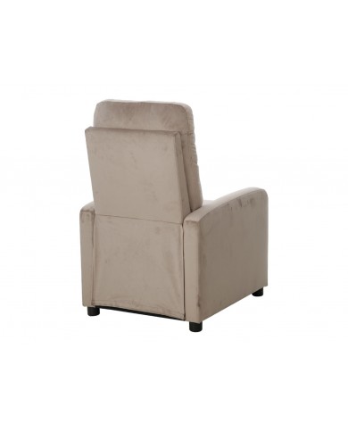 Fauteuil Inclinable manuel Tissu Velours Beige Bluvel 40 - Lotus