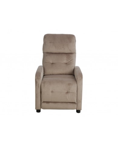 Fauteuil Inclinable manuel Tissu Velours Beige Bluvel 40 - Lotus