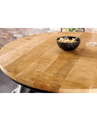 Table de bar rétro avec plateau en bois de manguier 120 cm Vespabar