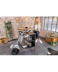 Table de bar rétro avec plateau en bois de manguier 120 cm Vespabar