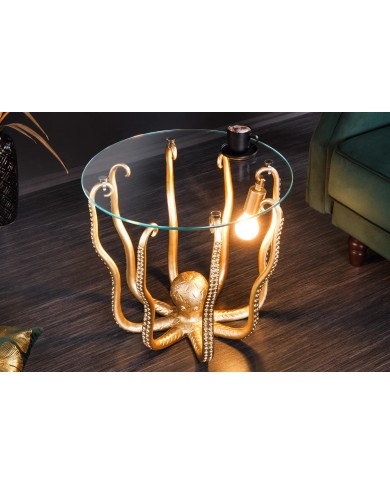 Table d'Appoint Lampe Pieuvre Dorée 50cm 50 cm Kraken