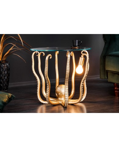 Table d'Appoint Lampe Pieuvre Dorée 50cm 50 cm Kraken