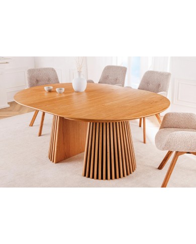 Table Ronde Extensible Chêne Naturel ARBOREA | Ø120 à 200 cm