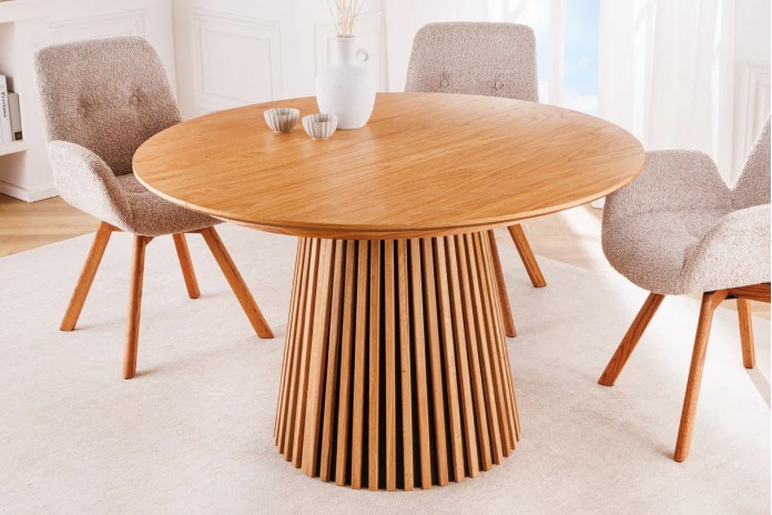 Table Ronde Extensible Chêne Naturel ARBOREA | Ø120 à 200 cm