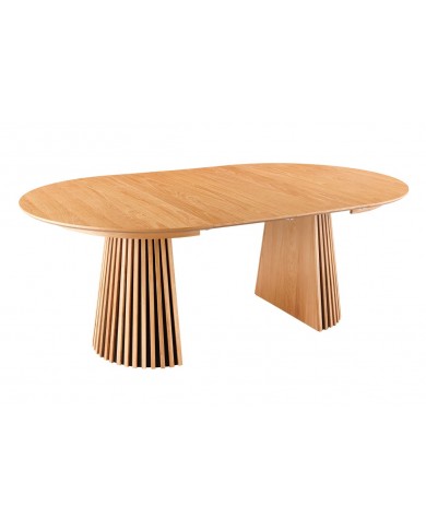 Table Ronde Extensible Chêne Naturel ARBOREA | Ø120 à 200 cm