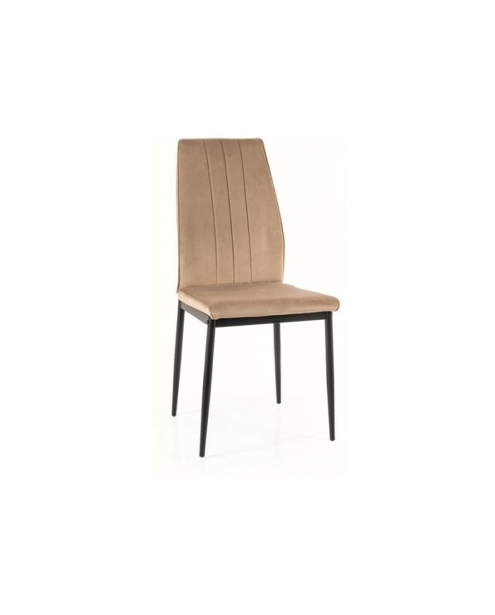 Lot de 4 chaises en tissus velvet avec pieds en métal noir ATOM