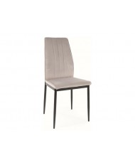 Lot de 4 chaises en tissus velvet avec pieds en métal noir Atom