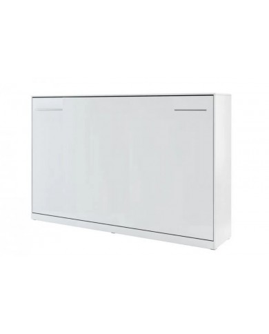 Armoire lit escamotable relevable horizontal 140x200 cm blanc mat Premium