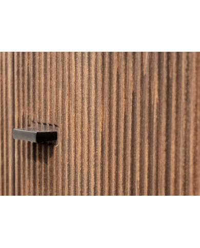 Table basse hêtre massif huilé niche ouverte et porte 118 cm Tabac