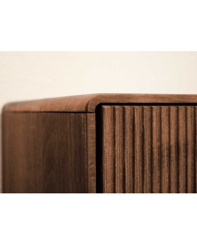 Commodeb buffet bois massif de hêtre huilé  2 portes 3 tiroirs 140 cm Tabac