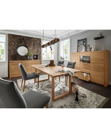 Buffet 3 portes et 2 tiroirs Chêne Massif 170 cm Collection Prestige : le choix de qualité
