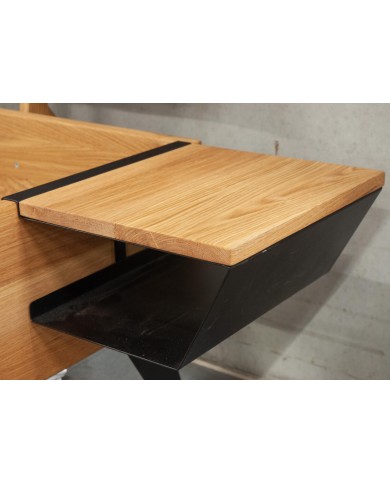 Lit Chêne Sauvage Massif et Métal Lithium 140-200cm | Mobili & Co