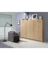 Armoire lit escamotable relevable horizontal 120x200 cm chêne sonoma Premium