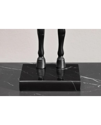 Lampe à Poser Design Cheval Noir & Or 75cm Dark Horse